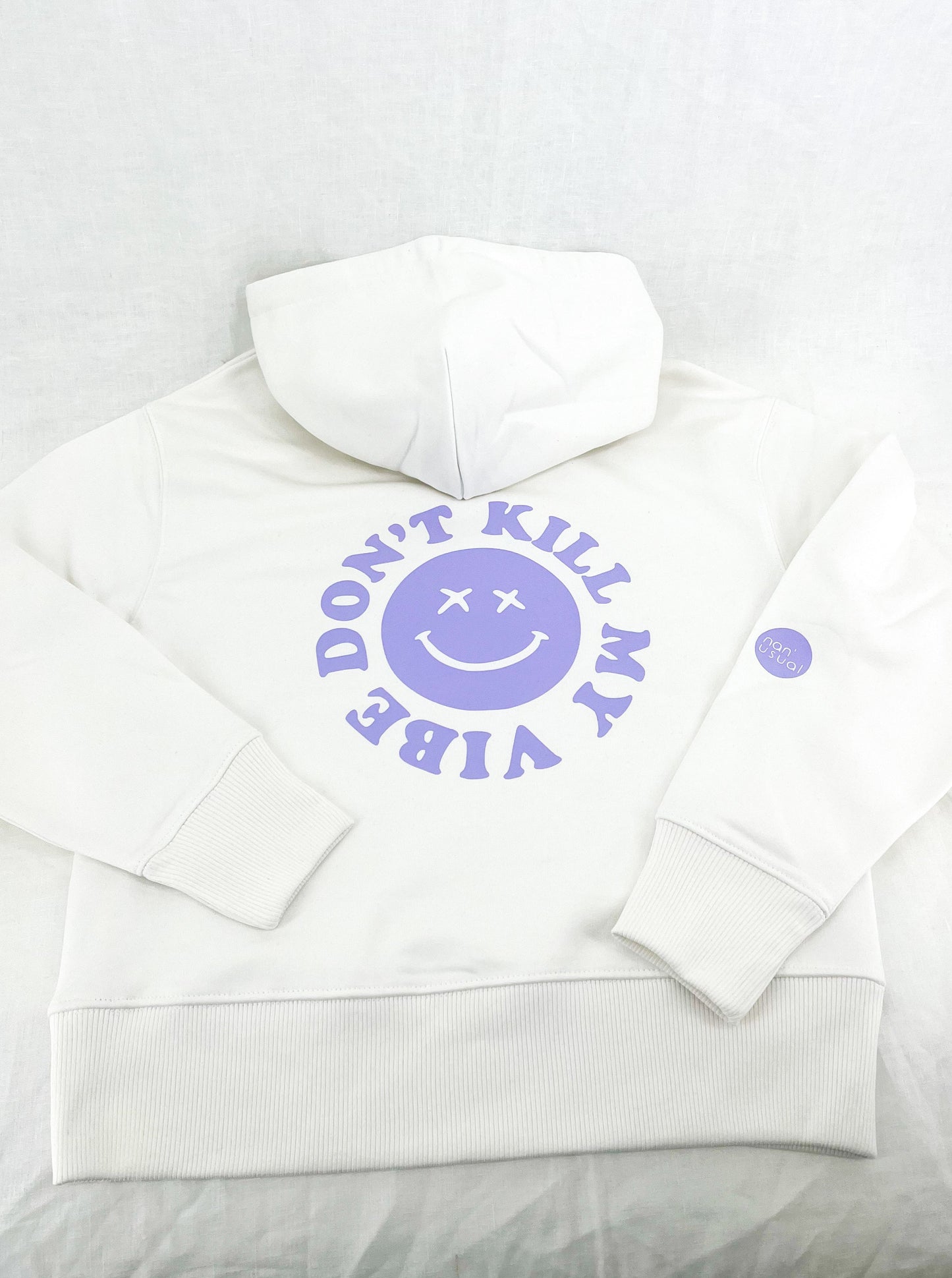 Unisex relaxed Hoodie "don’t kill my vibe" (Lila Print)