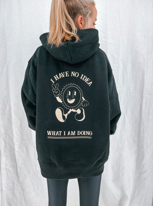 Unisex relaxed Hoodie "I have no Idea" (beiger Print)