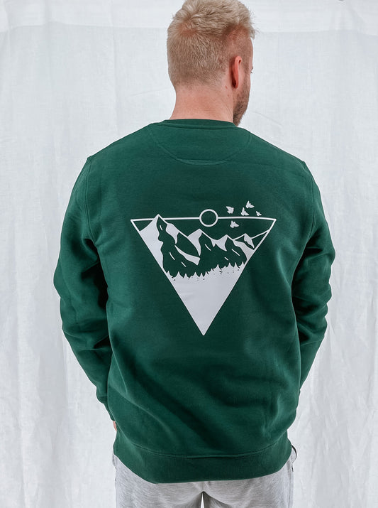 Unisex Pullover "mountain vibe" (weisser Print)